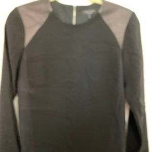 Rag & Bone black top with black leather shoulders